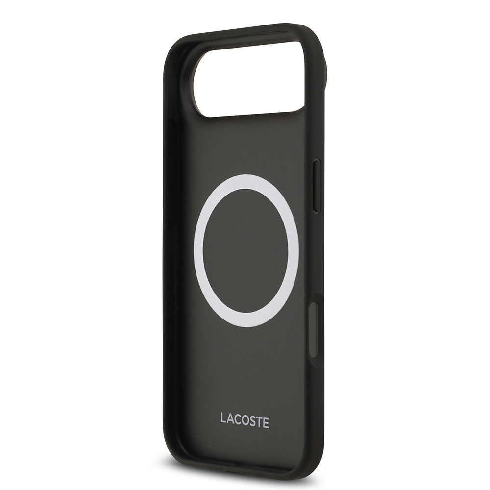 Apple iPhone 17 Air Uyumlu Kılıf Lacoste Orjinal Lisanslı M-safe Şarj Özellikli PU Deri Tasarımlı Kartlıklı Karışık Monogram Desenli Kapak - 5