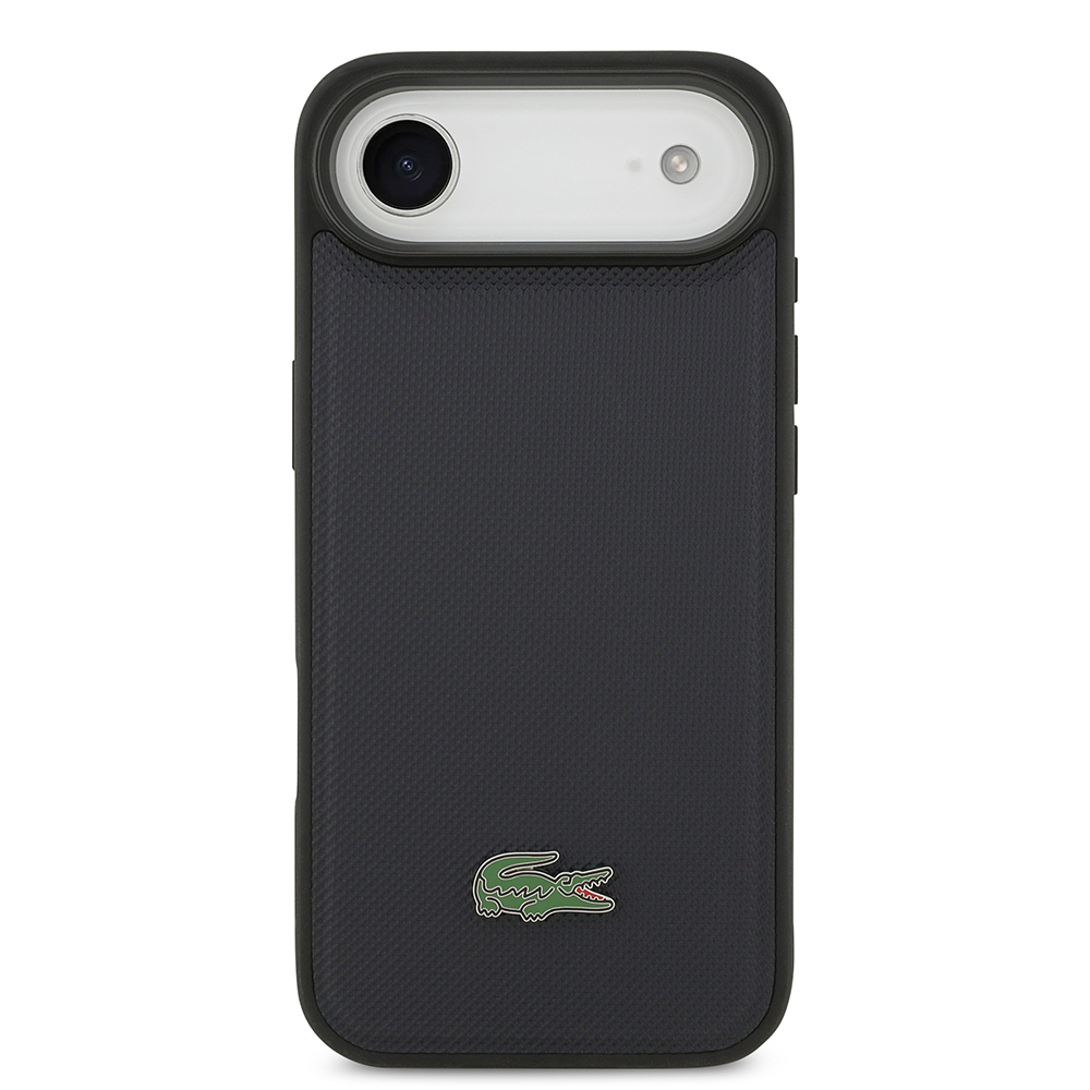 Apple iPhone 17 Air Uyumlu Kılıf Lacoste Orjinal Lisanslı M-safe Şarj Özellikli PU Pike Desenli Metal Logolu Kartlıklı Kapak - 1