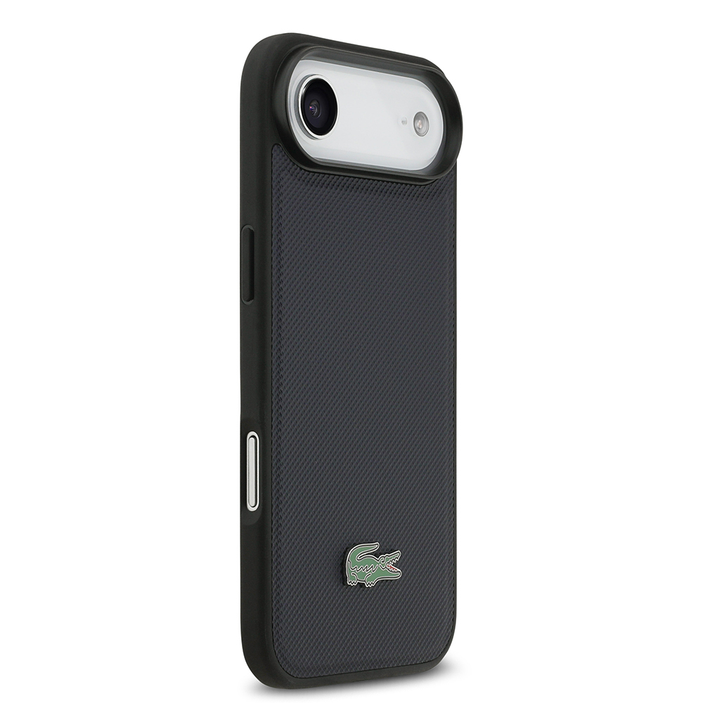 Apple iPhone 17 Air Uyumlu Kılıf Lacoste Orjinal Lisanslı M-safe Şarj Özellikli PU Pike Desenli Metal Logolu Kartlıklı Kapak - 2