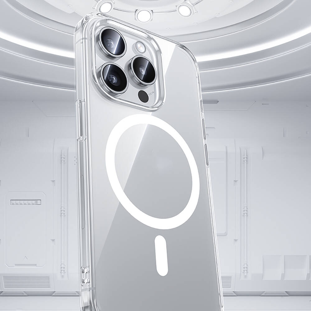 Apple iPhone 15 Pro Uyumlu Kılıf Magsafe Şarj Özellikli Airbagli Şeffaf Benks LucentPro Serisi Kapak - 10