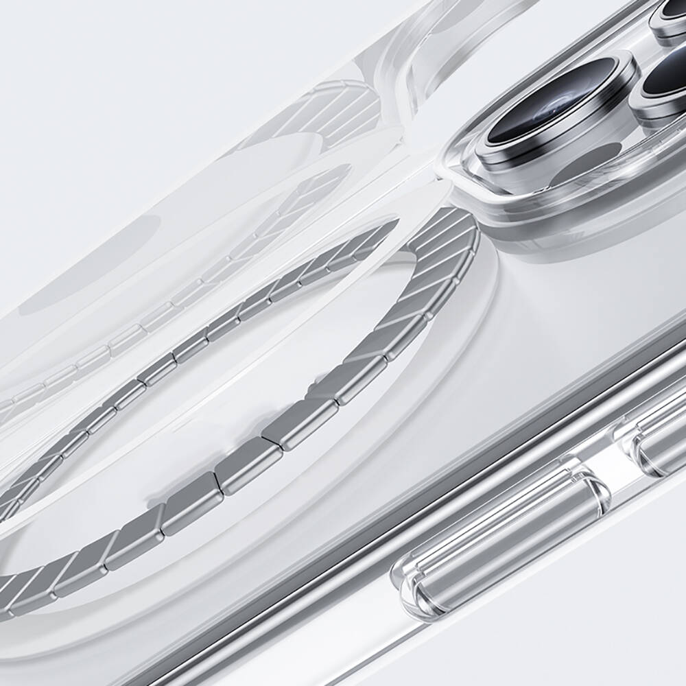 Apple iPhone 15 Pro Uyumlu Kılıf Magsafe Şarj Özellikli Airbagli Şeffaf Benks LucentPro Serisi Kapak - 11