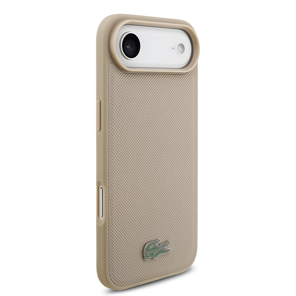 Apple iPhone 17 Air Uyumlu Kılıf Lacoste Orjinal Lisanslı M-safe Şarj Özellikli PU Pike Desenli Metal Logolu Kartlıklı Kapak - 11