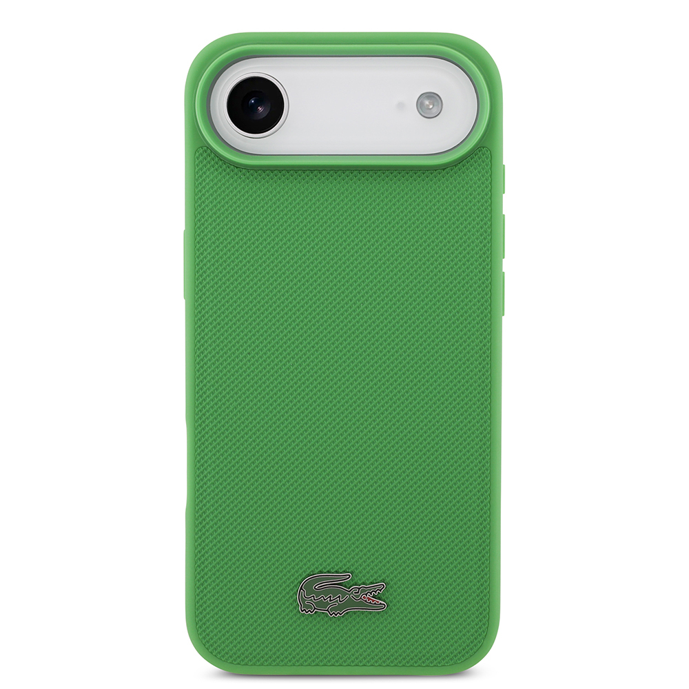 Apple iPhone 17 Air Uyumlu Kılıf Lacoste Orjinal Lisanslı M-safe Şarj Özellikli PU Pike Desenli Metal Logolu Kartlıklı Kapak - 20