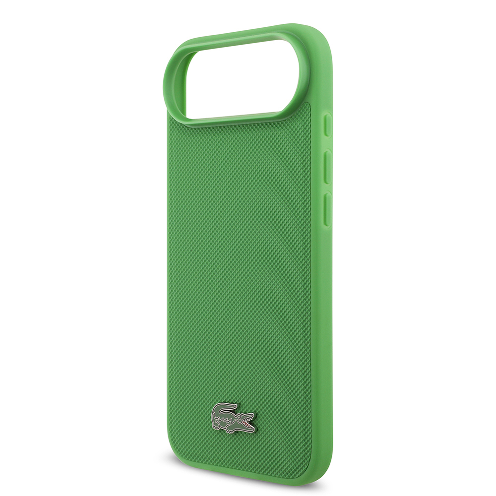 Apple iPhone 17 Air Uyumlu Kılıf Lacoste Orjinal Lisanslı M-safe Şarj Özellikli PU Pike Desenli Metal Logolu Kartlıklı Kapak - 23