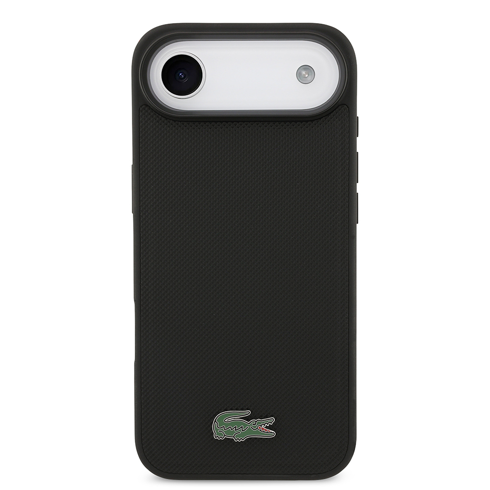 Apple iPhone 17 Air Uyumlu Kılıf Lacoste Orjinal Lisanslı M-safe Şarj Özellikli PU Pike Desenli Metal Logolu Kartlıklı Kapak - 29