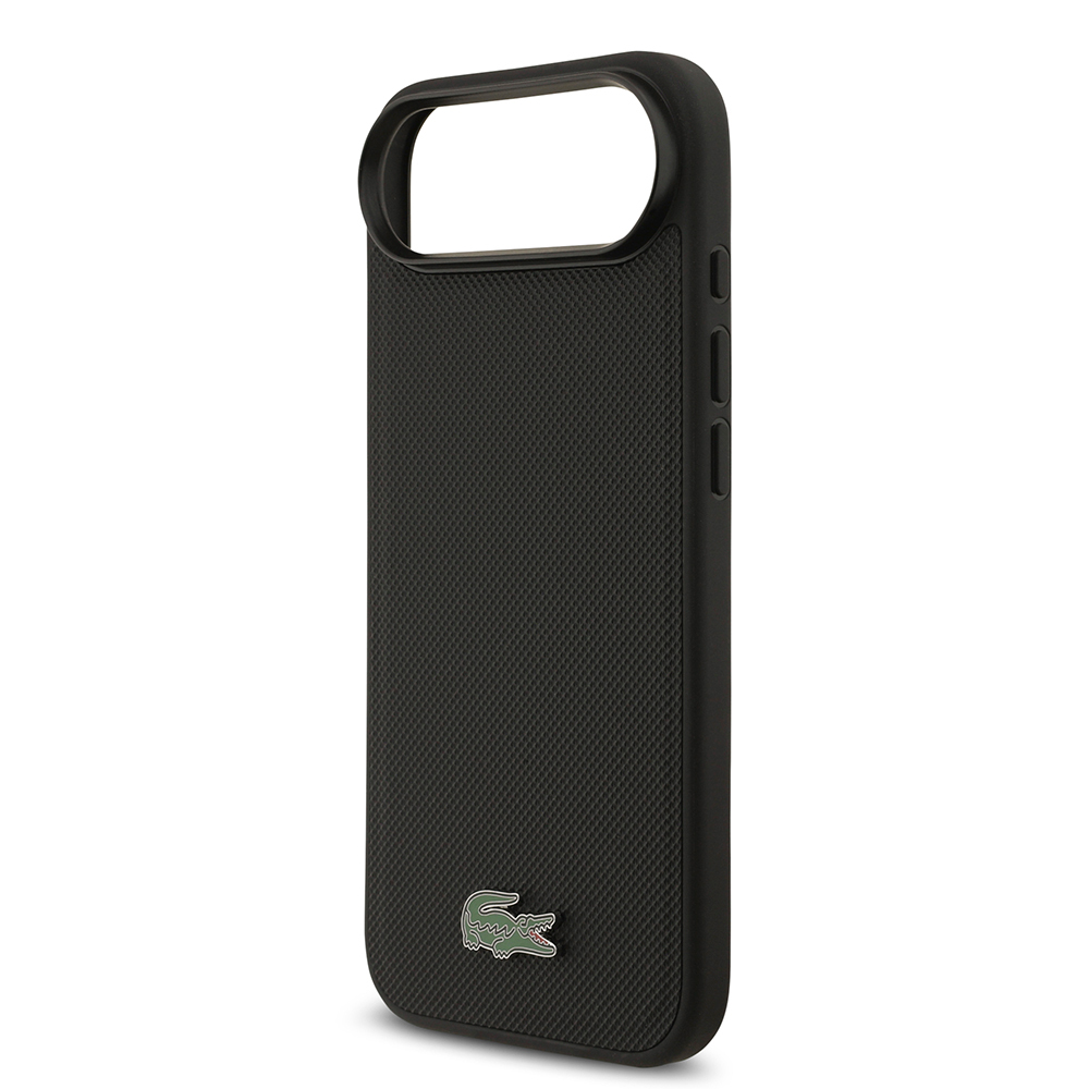 Apple iPhone 17 Air Uyumlu Kılıf Lacoste Orjinal Lisanslı M-safe Şarj Özellikli PU Pike Desenli Metal Logolu Kartlıklı Kapak - 32