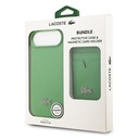 Apple iPhone 17 Air Uyumlu Kılıf Lacoste Orjinal Lisanslı M-safe Şarj Özellikli PU Pike Desenli Metal Logolu Kartlıklı Kapak - 40