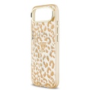 Apple iPhone 17 Air Uyumlu Kılıf Guess Orjinal Lisanslı M-safe Şarj Özellikli Üçgen Logolu Simli Leopar Desenli Kapak - 5