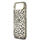 Apple iPhone 17 Air Uyumlu Kılıf Guess Orjinal Lisanslı M-safe Şarj Özellikli Üçgen Logolu Simli Leopar Desenli Kapak - 11