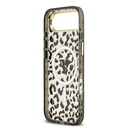 Apple iPhone 17 Air Uyumlu Kılıf Guess Orjinal Lisanslı M-safe Şarj Özellikli Üçgen Logolu Simli Leopar Desenli Kapak - 12