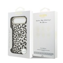 Apple iPhone 17 Air Uyumlu Kılıf Guess Orjinal Lisanslı M-safe Şarj Özellikli Üçgen Logolu Simli Leopar Desenli Kapak - 14