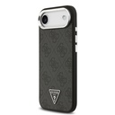 Apple iPhone 17 Air Uyumlu Kılıf Guess Orjinal Lisanslı M-safe Şarj Özellikli Gümüş Metal Kamera Çerçeveli Üçgen Logo 4G Desenli Kapak - 1