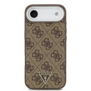 Apple iPhone 17 Air Uyumlu Kılıf Guess Orjinal Lisanslı M-safe Şarj Özellikli Gümüş Metal Kamera Çerçeveli Üçgen Logo 4G Desenli Kapak - 8