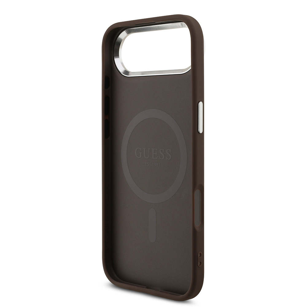 Apple iPhone 17 Air Uyumlu Kılıf Guess Orjinal Lisanslı M-safe Şarj Özellikli 4G Klasik Yazı Logolu Kapak - 6