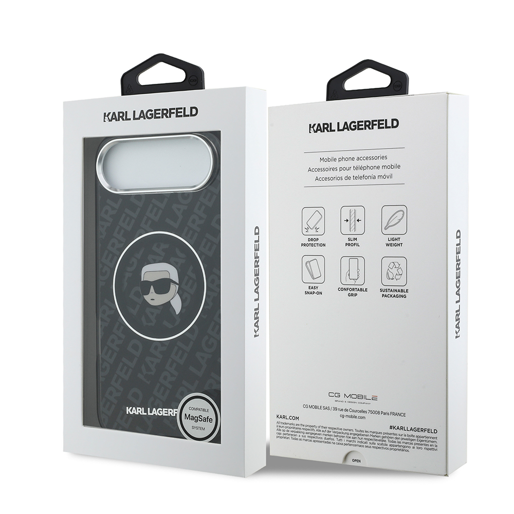 Apple iPhone 17 Air Uyumlu Kılıf Karl Lagerfeld Orjinal Lisanslı IML Baskılı KL Heads Kapak - 7