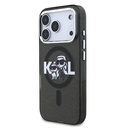 Apple iPhone 17 Pro Uyumlu Kılıf Karl Lagerfeld Orjinal Lisanslı Parlayan Simli Karl & Choupette Sketch Logo Kapak - 1