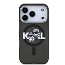 Apple iPhone 17 Pro Uyumlu Kılıf Karl Lagerfeld Orjinal Lisanslı Parlayan Simli Karl & Choupette Sketch Logo Kapak - 2
