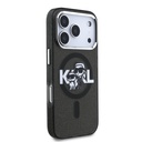 Apple iPhone 17 Pro Uyumlu Kılıf Karl Lagerfeld Orjinal Lisanslı Parlayan Simli Karl & Choupette Sketch Logo Kapak - 3