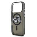 Apple iPhone 17 Pro Uyumlu Kılıf Karl Lagerfeld Orjinal Lisanslı Parlayan Simli Karl & Choupette Sketch Logo Kapak - 5