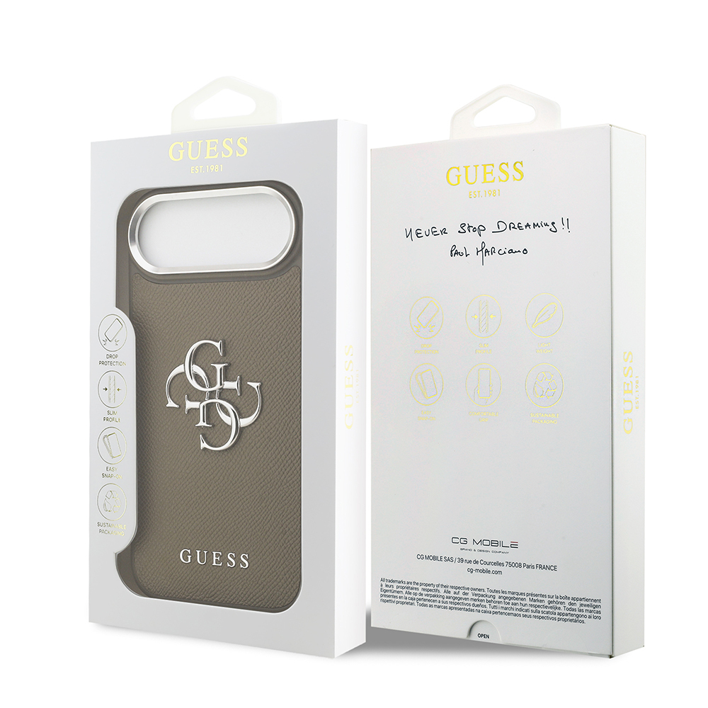 Apple iPhone 17 Air Uyumlu Kılıf Guess Orjinal Lisanslı Grained 4G Metal Büyük Logolu Kapak - 7