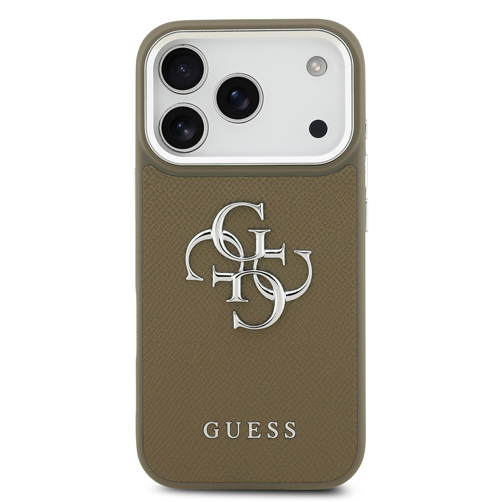 Apple iPhone 17 Pro Uyumlu Kılıf Guess Orjinal Lisanslı Grained 4G Metal Büyük Logolu Kapak - 2