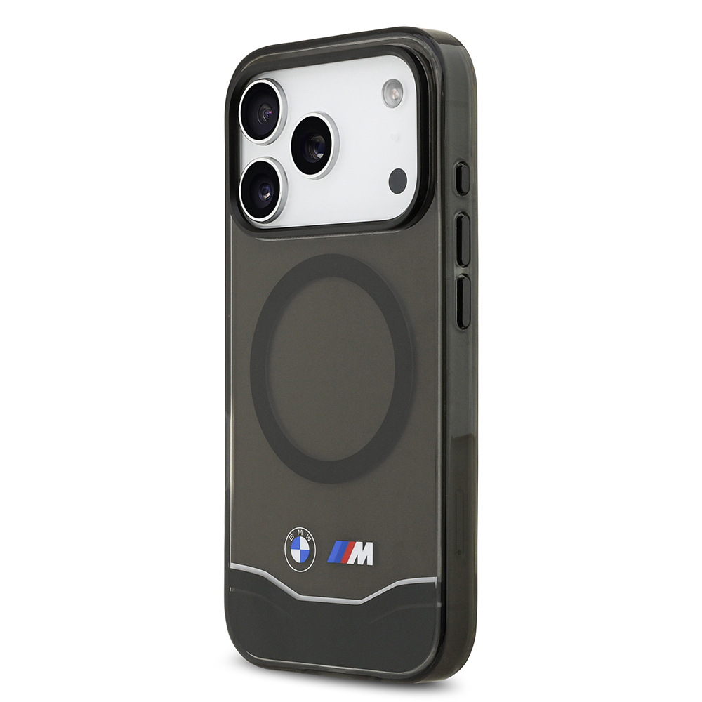 Apple iPhone 17 Pro Uyumlu Kılıf BMW Orjinal Lisanslı M-safe Şarj Özellikli Metal Buton Tasarımlı Tranparan M Dizayn Kapak - 1