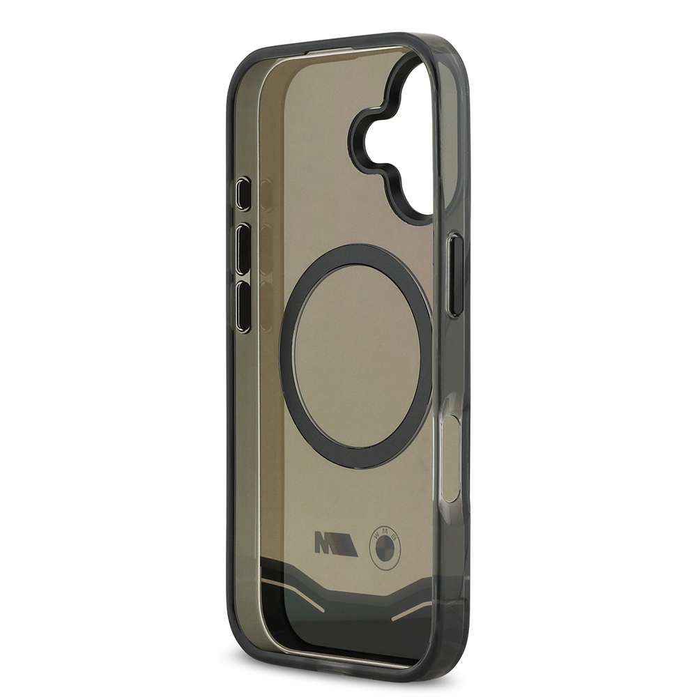 Apple iPhone 17 Uyumlu Kılıf BMW Orjinal Lisanslı M-safe Şarj Özellikli Metal Buton Tasarımlı Tranparan M Dizayn Kapak - 6
