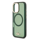 Apple iPhone 17 Uyumlu Kılıf Lacoste Orjinal Lisanslı M-safe Şarj Özellikli Gold Timsah Logolu Buzlu Kapak - 5
