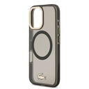 Apple iPhone 17 Uyumlu Kılıf Lacoste Orjinal Lisanslı M-safe Şarj Özellikli Gold Timsah Logolu Buzlu Kapak - 12