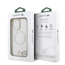 Apple iPhone 17 Uyumlu Kılıf Lacoste Orjinal Lisanslı M-safe Şarj Özellikli Gold Timsah Logolu Buzlu Kapak - 21