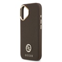 Apple iPhone 17 Uyumlu Kılıf Guess Orjinal Lisanslı M-safe Şarj Özellikli Grained Yazı ve Taşlı 4G Logolu Kapak - 5