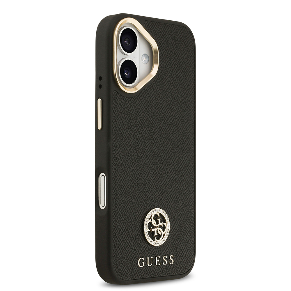 Apple iPhone 17 Uyumlu Kılıf Guess Orjinal Lisanslı M-safe Şarj Özellikli Grained Yazı ve Taşlı 4G Logolu Kapak - 10