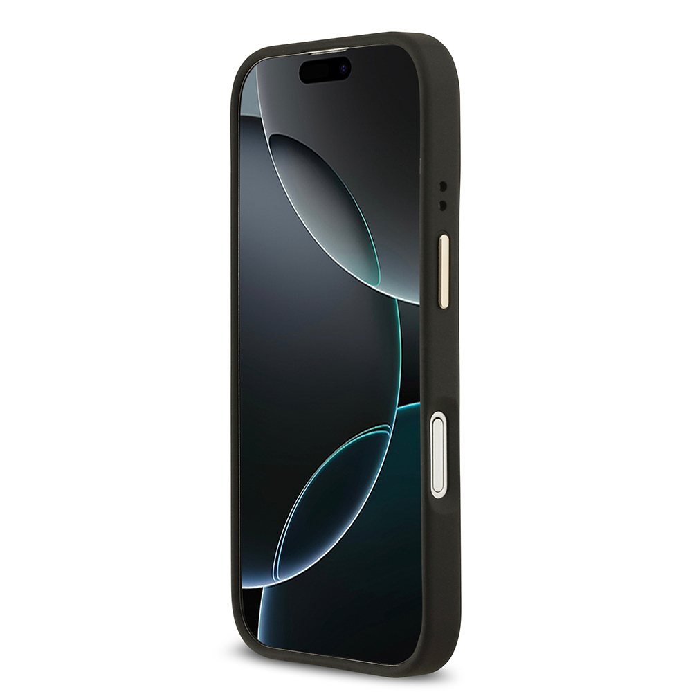 Apple iPhone 17 Uyumlu Kılıf Guess Orjinal Lisanslı M-safe Şarj Özellikli Grained Yazı ve Taşlı 4G Logolu Kapak - 11