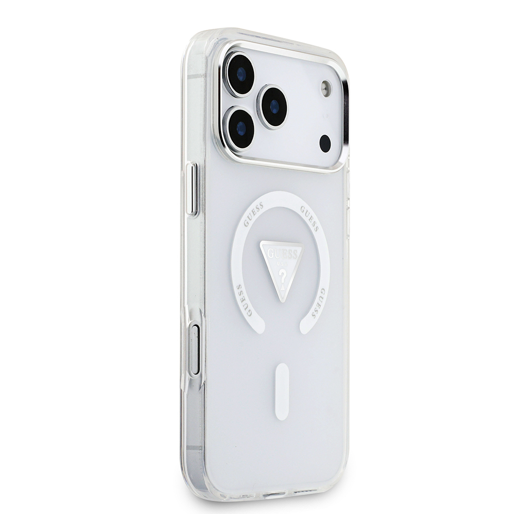 Apple iPhone 17 Pro Max Uyumlu Kılıf Guess Orjinal Lisanslı M-safe Şarj Özellikli IML Baskılı Üçgen Logolu Metal Kamera Çerçeveli Kapak - 3