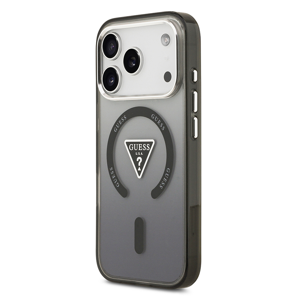 Apple iPhone 17 Pro Max Uyumlu Kılıf Guess Orjinal Lisanslı M-safe Şarj Özellikli IML Baskılı Üçgen Logolu Metal Kamera Çerçeveli Kapak - 7