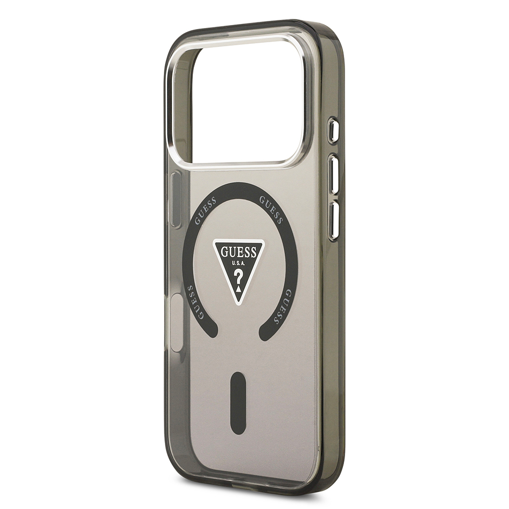 Apple iPhone 17 Pro Max Uyumlu Kılıf Guess Orjinal Lisanslı M-safe Şarj Özellikli IML Baskılı Üçgen Logolu Metal Kamera Çerçeveli Kapak - 11