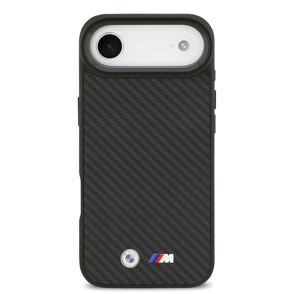 Apple iPhone 17 Air Uyumlu Kılıf BMW Orjinal Lisanslı M-safe Şarj Özellikli Karbon Fiber Metal Logolu Kevlar Kapak - 2