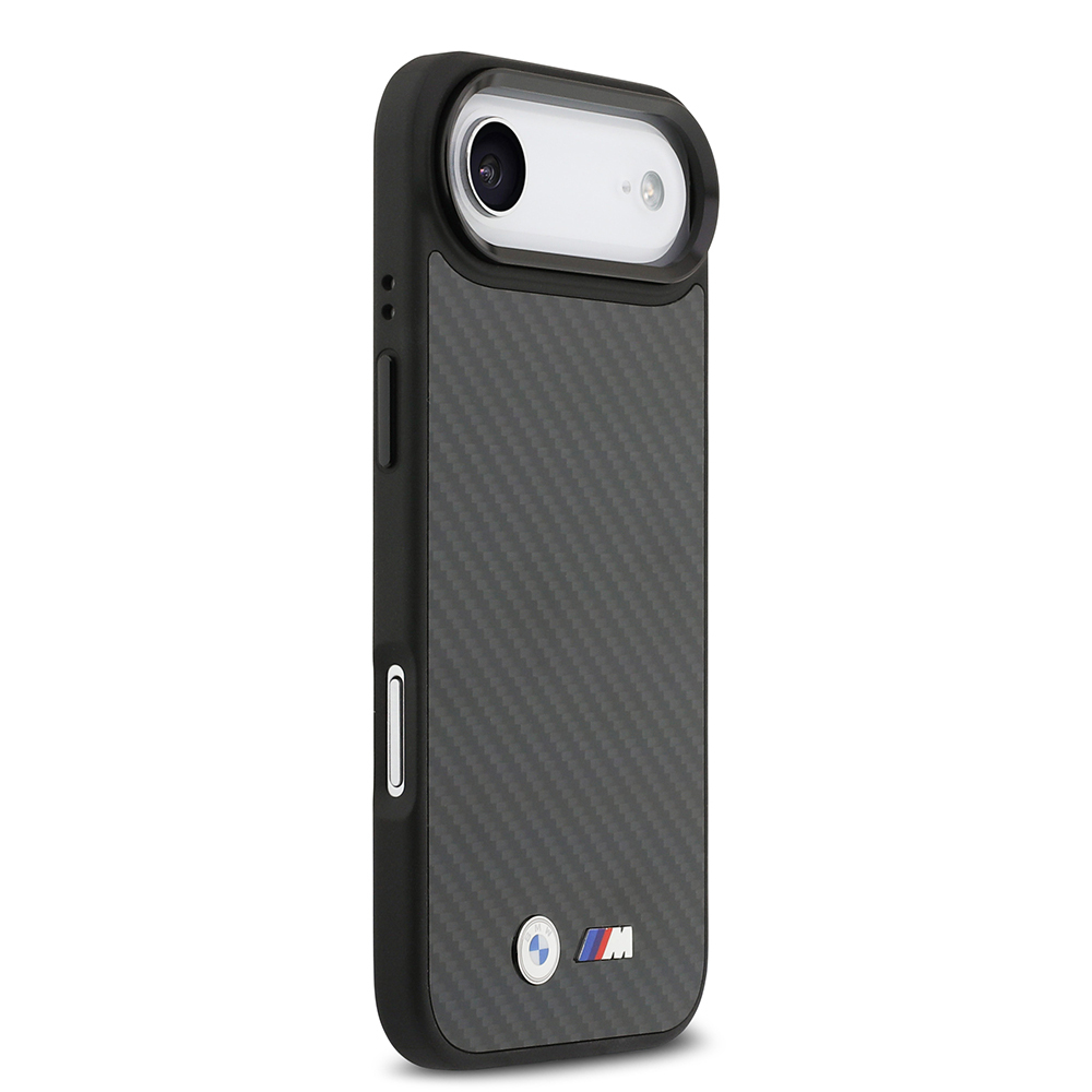 Apple iPhone 17 Air Uyumlu Kılıf BMW Orjinal Lisanslı M-safe Şarj Özellikli Karbon Fiber Metal Logolu Kevlar Kapak - 3