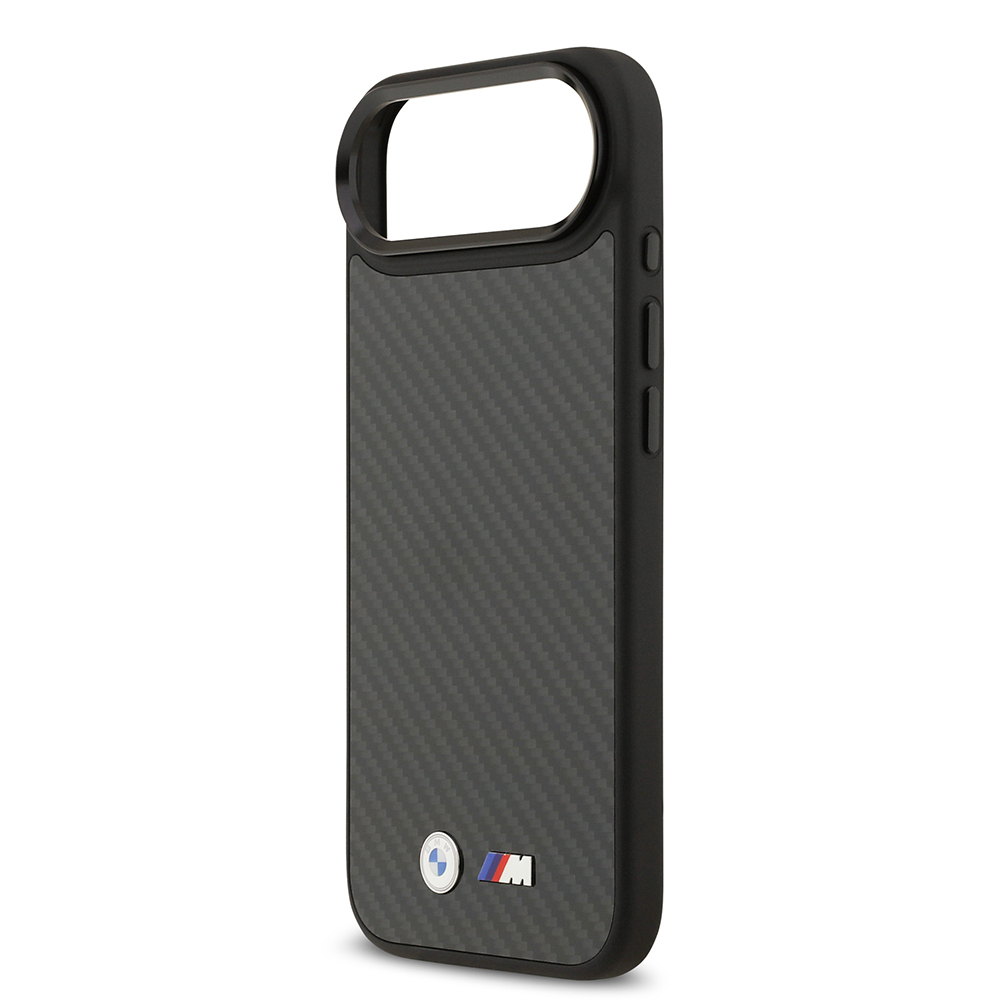 Apple iPhone 17 Air Uyumlu Kılıf BMW Orjinal Lisanslı M-safe Şarj Özellikli Karbon Fiber Metal Logolu Kevlar Kapak - 5