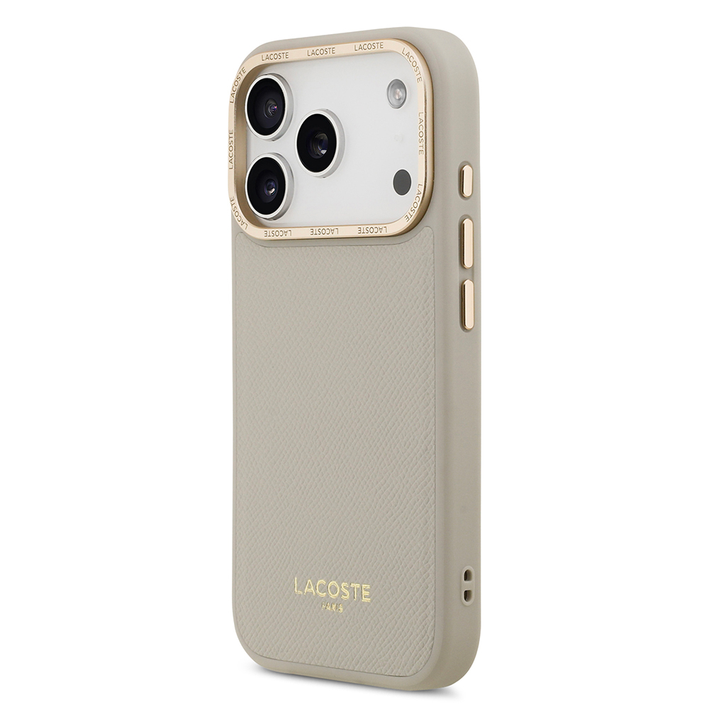 Apple iPhone 17 Pro Uyumlu Kılıf Lacoste Orjinal Lisanslı M-safe Şarj Özellikli Champs Elysees PU Deri Tasarımlı Kapak - 1