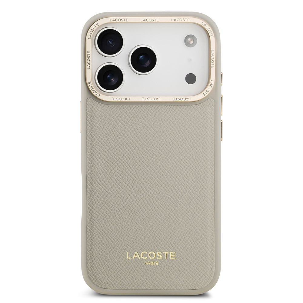 Apple iPhone 17 Pro Uyumlu Kılıf Lacoste Orjinal Lisanslı M-safe Şarj Özellikli Champs Elysees PU Deri Tasarımlı Kapak - 2