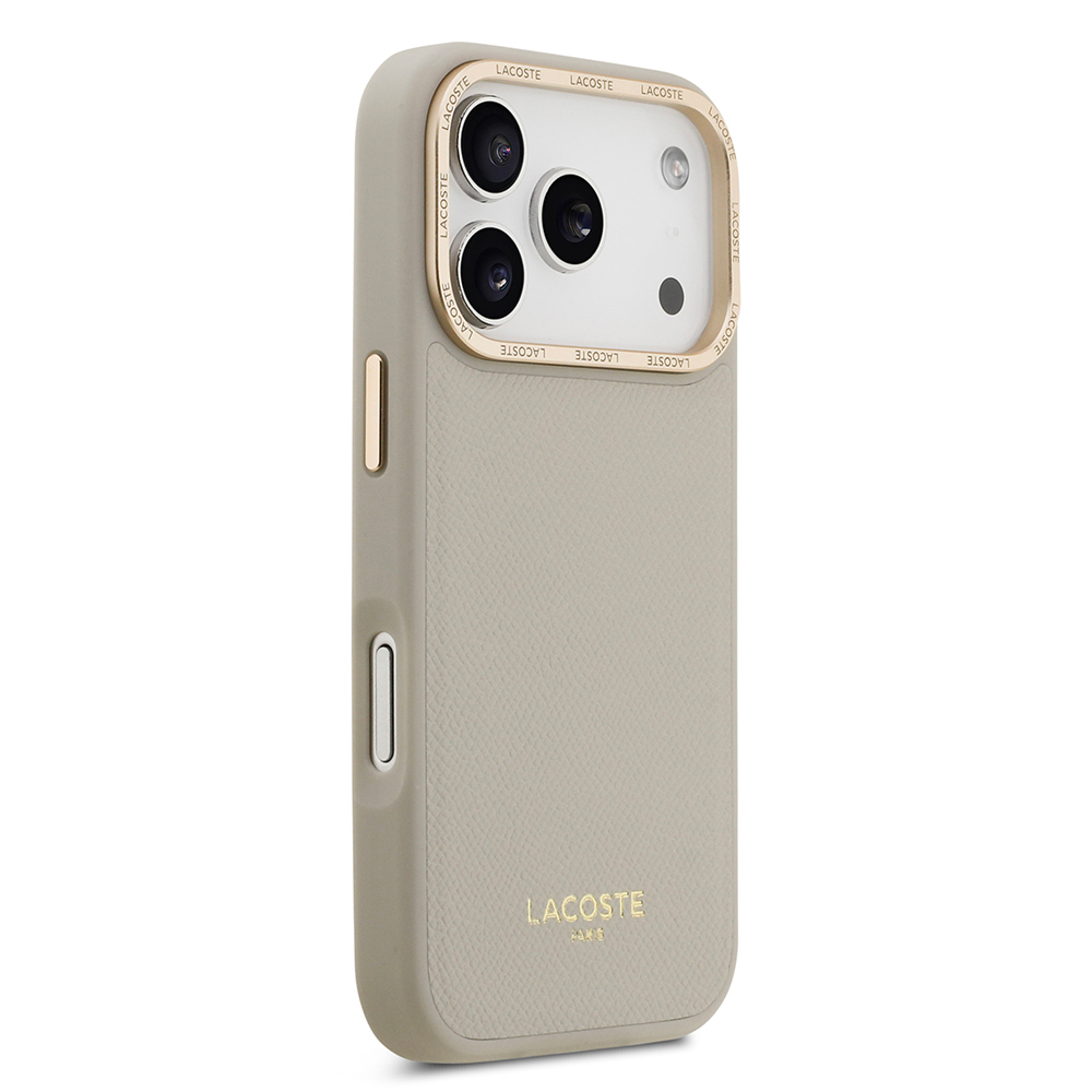 Apple iPhone 17 Pro Uyumlu Kılıf Lacoste Orjinal Lisanslı M-safe Şarj Özellikli Champs Elysees PU Deri Tasarımlı Kapak - 3