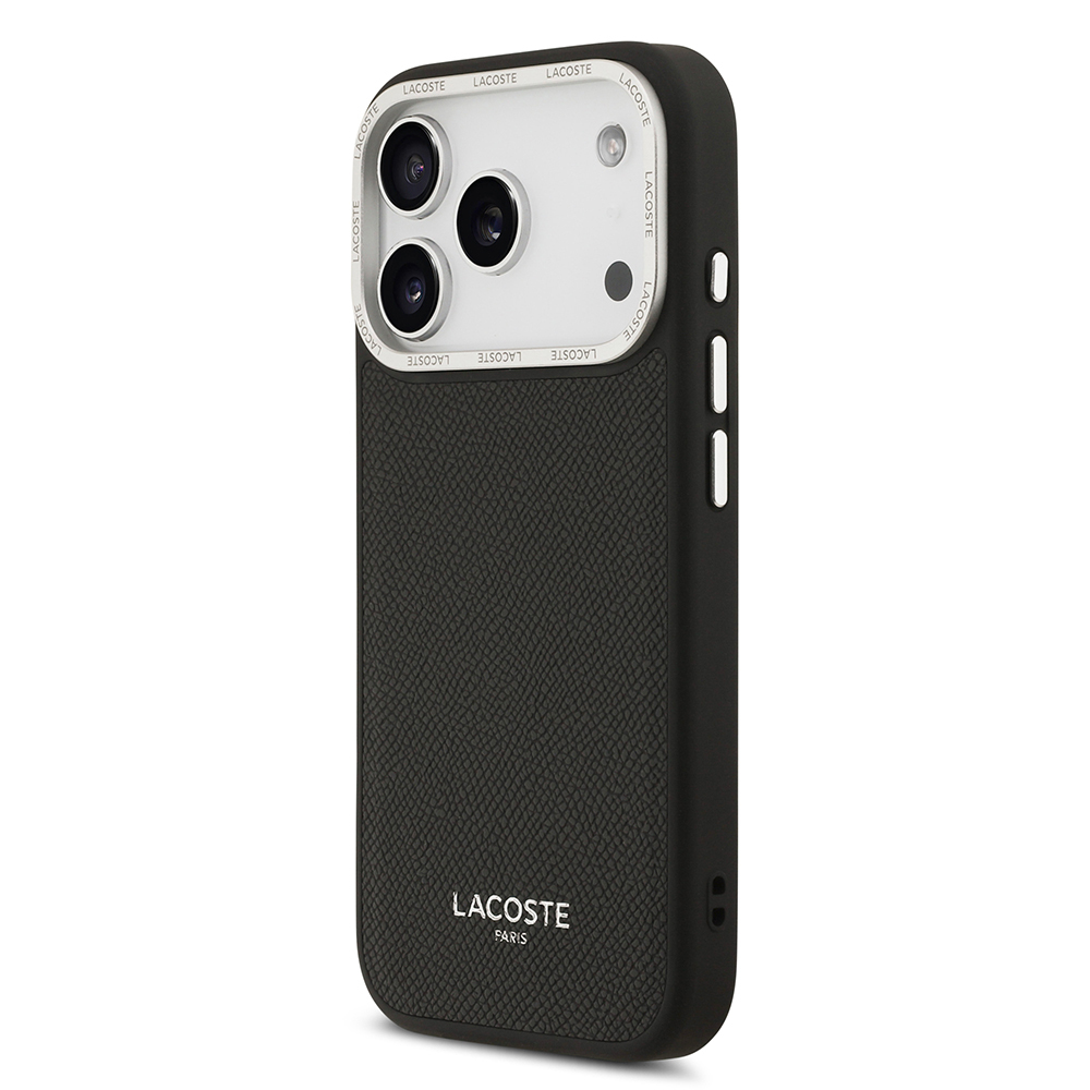 Apple iPhone 17 Pro Uyumlu Kılıf Lacoste Orjinal Lisanslı M-safe Şarj Özellikli Champs Elysees PU Deri Tasarımlı Kapak - 7