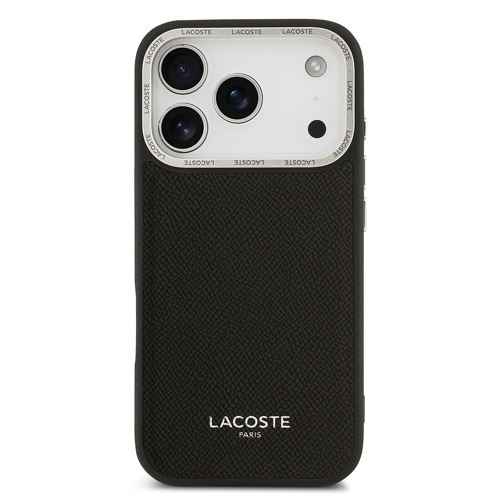 Apple iPhone 17 Pro Uyumlu Kılıf Lacoste Orjinal Lisanslı M-safe Şarj Özellikli Champs Elysees PU Deri Tasarımlı Kapak - 8