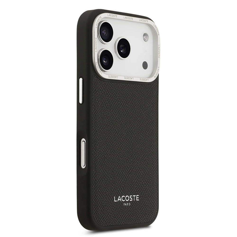 Apple iPhone 17 Pro Uyumlu Kılıf Lacoste Orjinal Lisanslı M-safe Şarj Özellikli Champs Elysees PU Deri Tasarımlı Kapak - 9