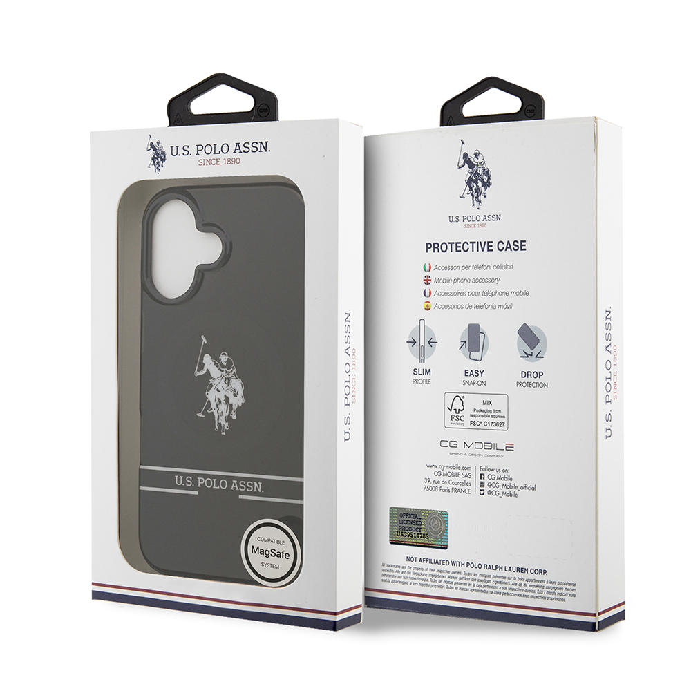 Apple iPhone 17 Uyumlu Kılıf U.S. Polo Assn. Orjinal Lisanslı M-safe Şarj Özellikli IML Double Horse Stripe Logolu Kapak - 7
