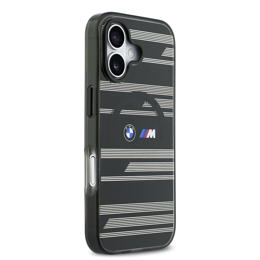 Apple iPhone 17 Uyumlu Kılıf BMW Orjinal Lisanslı M-safe Şarj Özellikli Metal Kamera Butonlu Yatay Şeritli M Dizayn Kapak - 3