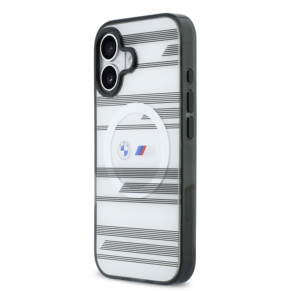Apple iPhone 17 Uyumlu Kılıf BMW Orjinal Lisanslı M-safe Şarj Özellikli Metal Kamera Butonlu Yatay Şeritli M Dizayn Kapak - 8