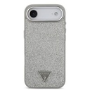 Apple iPhone 17 Air Uyumlu Kılıf Guess Orjinal Lisanslı M-safe Şarj Özellikli Metal Kamera Çerçeveli Üçgen Logolu Glitter Kapak - 2