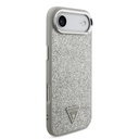 Apple iPhone 17 Air Uyumlu Kılıf Guess Orjinal Lisanslı M-safe Şarj Özellikli Metal Kamera Çerçeveli Üçgen Logolu Glitter Kapak - 3